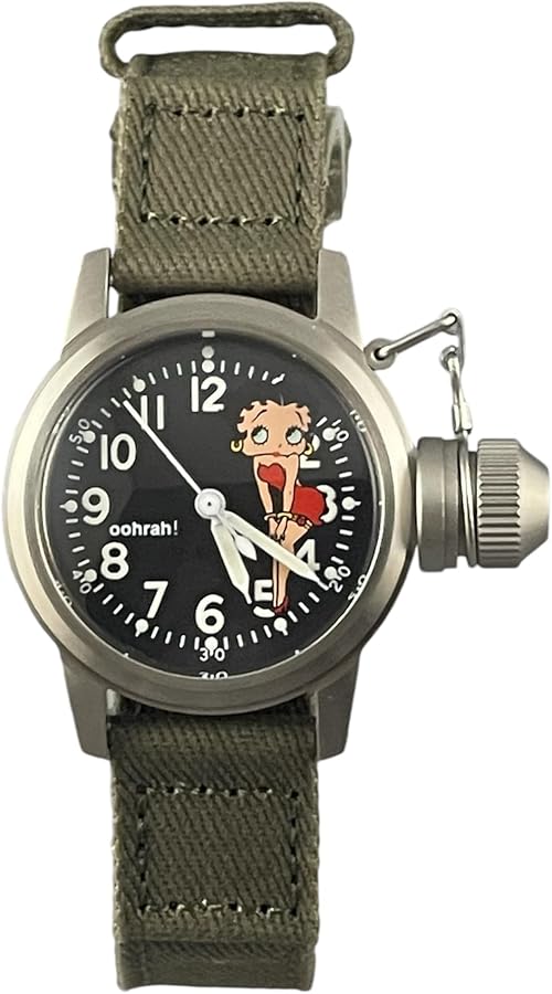 Amazon | [M.R.M.W.] ミリタリー腕時計 メンズ Buships betty boop 緑